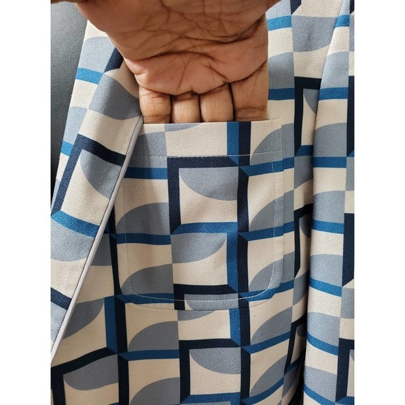 Asos Men Multicolor Polyester Long Sleeve Single Breasted Two Buttons Blazer 42 - Picture 5 of 10